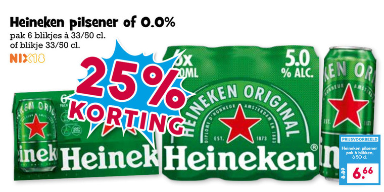 Heineken   blikje bier folder aanbieding bij  Boons Markt - details