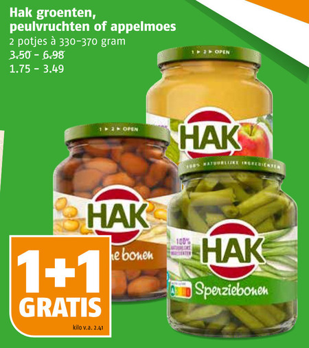 Hak   appelmoes, sperziebonen folder aanbieding bij  Poiesz - details