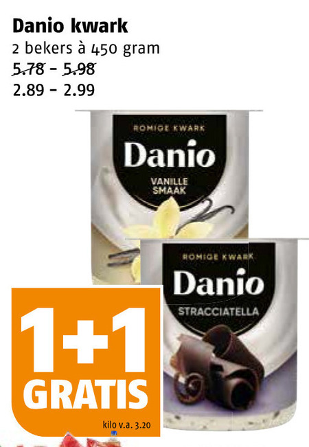 Danone Danio   kwark folder aanbieding bij  Poiesz - details