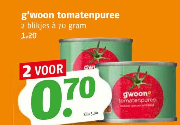 Gwoon   tomatenpuree folder aanbieding bij  Poiesz - details