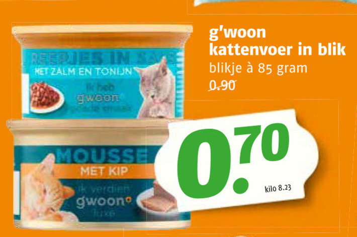 Gwoon   kattenvoer folder aanbieding bij  Poiesz - details