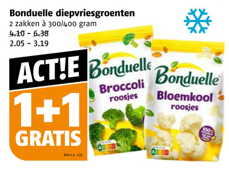 Bonduelle   diepvriesgroente folder aanbieding bij  Poiesz - details