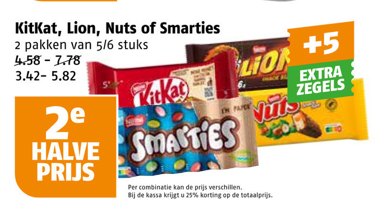 Smarties   chocoladereep folder aanbieding bij  Poiesz - details