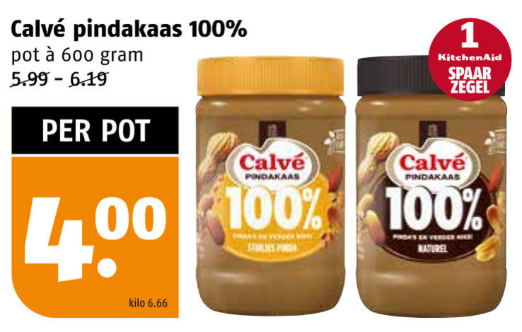 Calve   pindakaas folder aanbieding bij  Poiesz - details