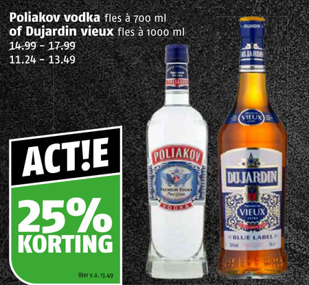 Poliakov   wodka, vieux folder aanbieding bij  Poiesz - details