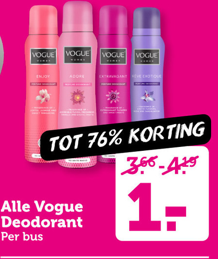 Vogue   deodorant folder aanbieding bij  Coop - details