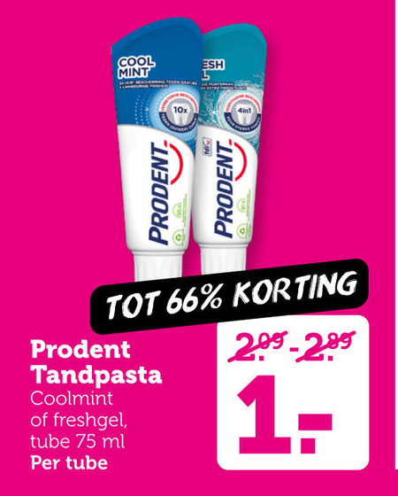 Prodent   tandpasta folder aanbieding bij  Coop - details