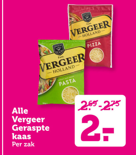 Vergeer   geraspte kaas folder aanbieding bij  Coop - details