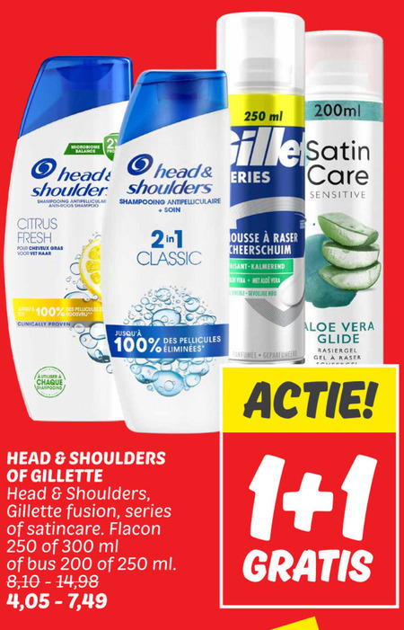 Gillette   scheergel, shampoo folder aanbieding bij  Dekamarkt - details