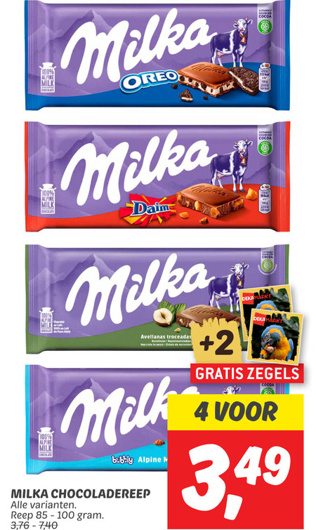 Milka   chocolade folder aanbieding bij  Dekamarkt - details