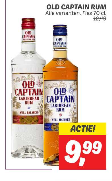 Old Captain   rum folder aanbieding bij  Dekamarkt - details