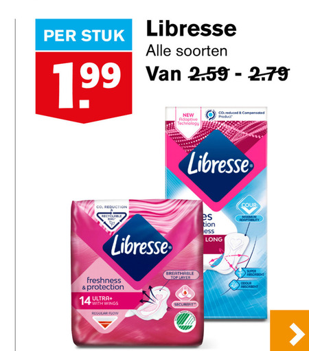 Libresse   inlegkruisjes, maandverband folder aanbieding bij  Hoogvliet - details