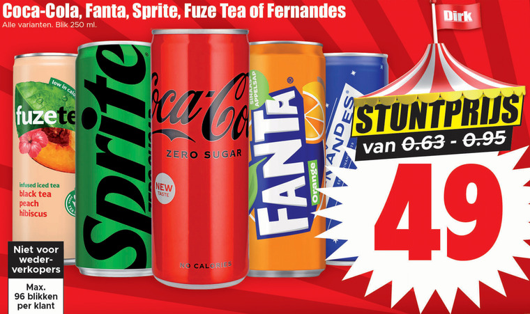 Fernandes   frisdrank, cola folder aanbieding bij  Dirk - details