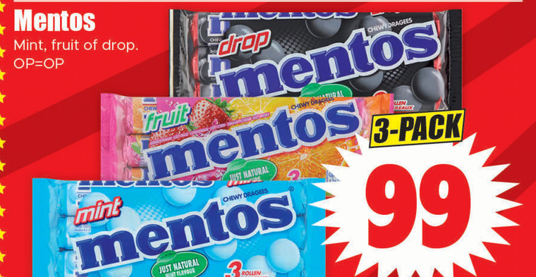 Mentos   snoep folder aanbieding bij  Dirk - details