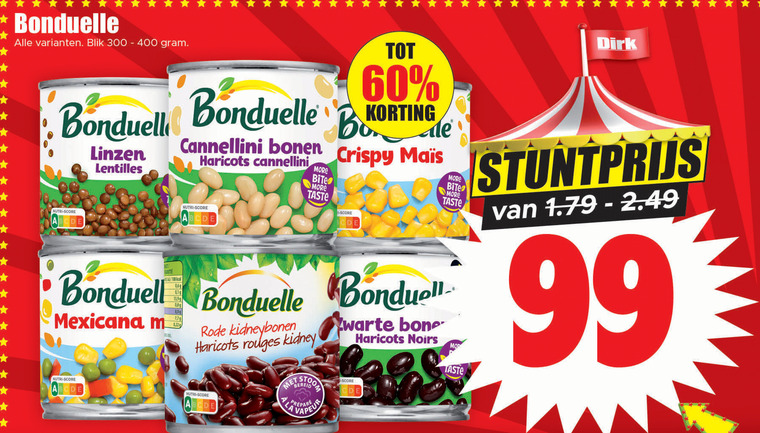 Bonduelle   groenteconserven folder aanbieding bij  Dirk - details