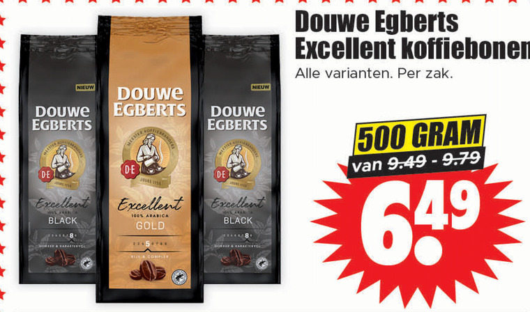 Douwe Egberts   koffiebonen folder aanbieding bij  Dirk - details