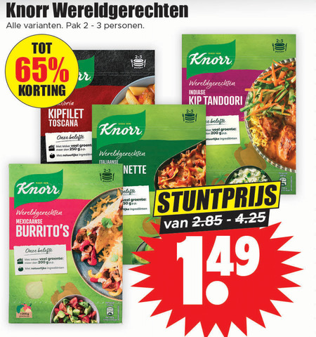 Knorr   maaltijdmix folder aanbieding bij  Dirk - details