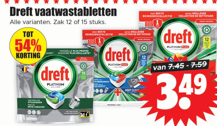 Dreft   vaatwasmiddel folder aanbieding bij  Dirk - details