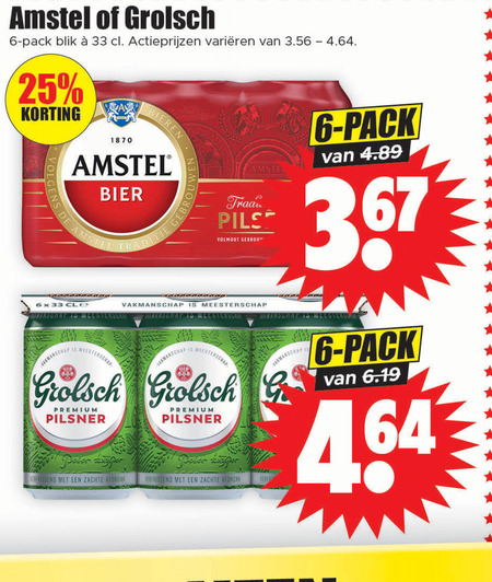 Grolsch   blikje bier folder aanbieding bij  Dirk - details