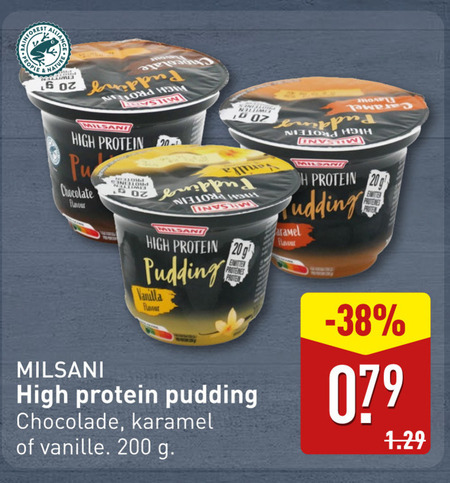 Milsani   pudding folder aanbieding bij  Aldi - details