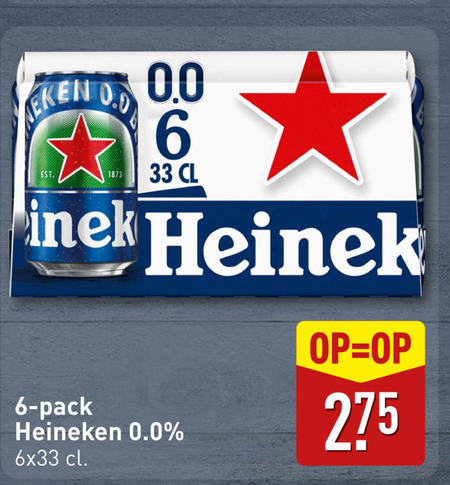 Heineken 0.0   blikje bier folder aanbieding bij  Aldi - details