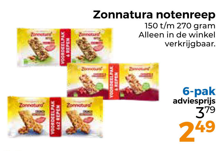 Zonnatura   mueslireep folder aanbieding bij  Trekpleister - details