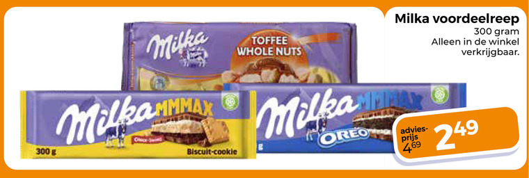 Milka   chocolade folder aanbieding bij  Trekpleister - details