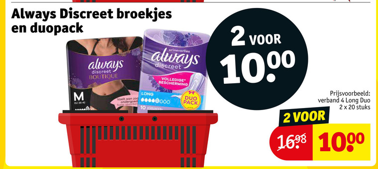 Always   incontinentieverband folder aanbieding bij  Kruidvat - details