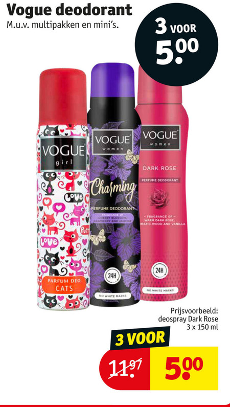 Vogue   deodorant folder aanbieding bij  Kruidvat - details