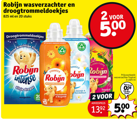 Robijn   droogtrommeldoekjes, wasverzachter folder aanbieding bij  Kruidvat - details