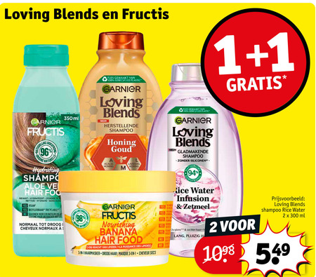 Garnier Loving Blends   conditioner, shampoo folder aanbieding bij  Kruidvat - details