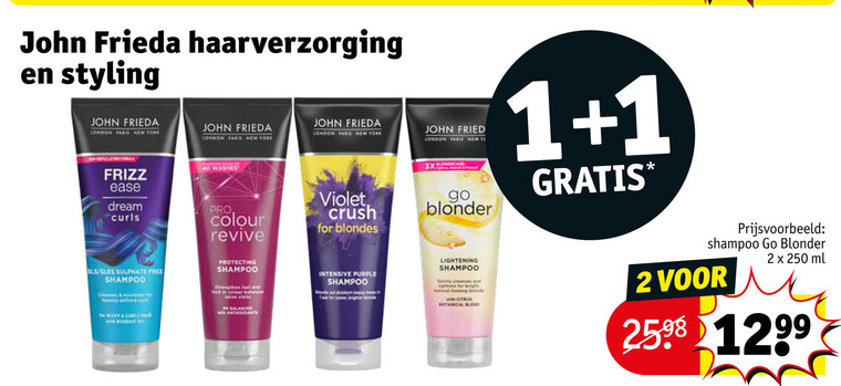 John Frieda   haarverzorging, shampoo folder aanbieding bij  Kruidvat - details