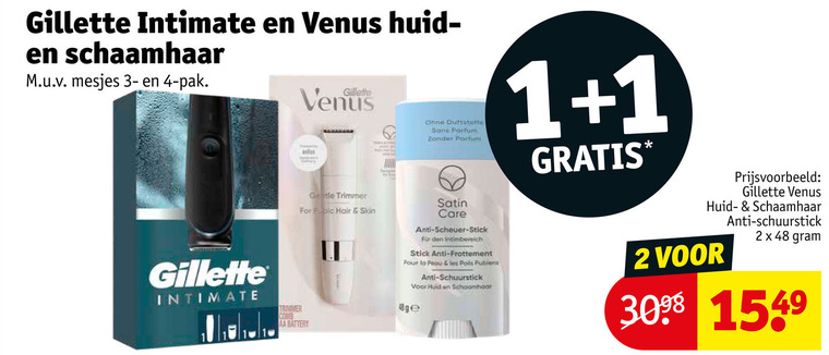 Gillette   scheermesjes folder aanbieding bij  Kruidvat - details