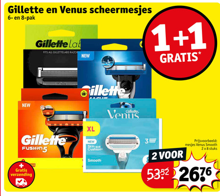 Gillette   scheermesjes folder aanbieding bij  Kruidvat - details