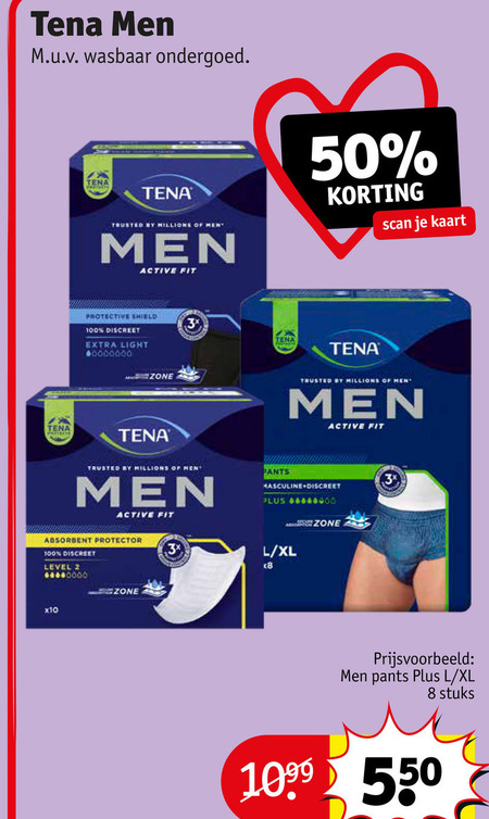 Tena Men   incontinentieverband folder aanbieding bij  Kruidvat - details