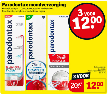 Paradontax   tandpasta folder aanbieding bij  Kruidvat - details