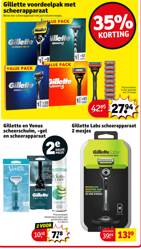 Gillette   scheermesjes folder aanbieding bij  Kruidvat - details