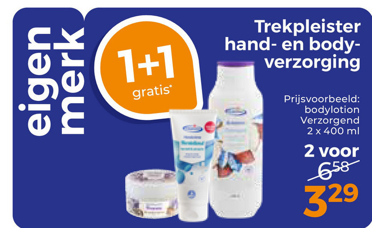 Trekpleister Huismerk   bodylotion folder aanbieding bij  Trekpleister - details