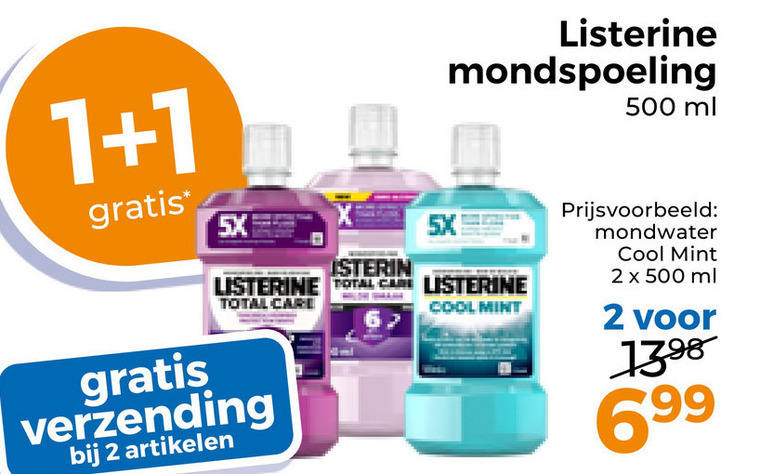 Listerine   mondwater folder aanbieding bij  Trekpleister - details