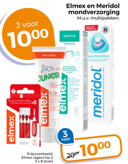 Elmex   interdentale ragers, tandpasta folder aanbieding bij  Trekpleister - details