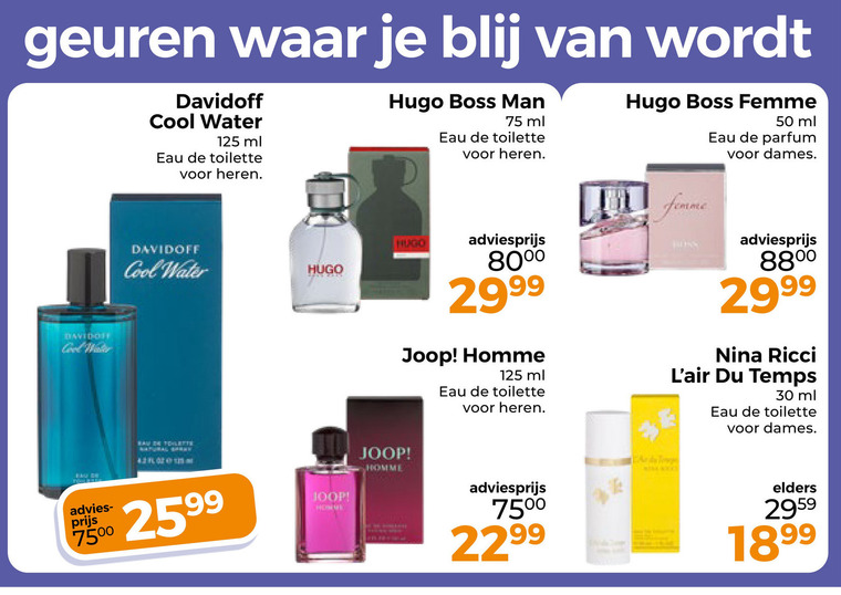 Davidoff   eau de toilette folder aanbieding bij  Trekpleister - details