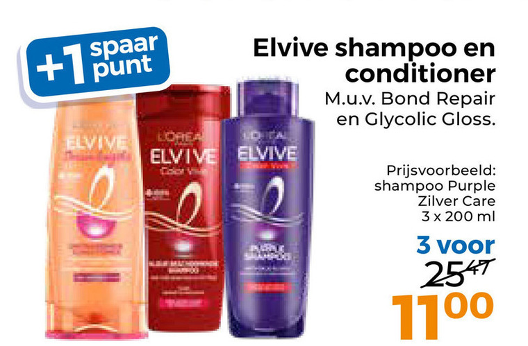 Elvive   conditioner, shampoo folder aanbieding bij  Trekpleister - details