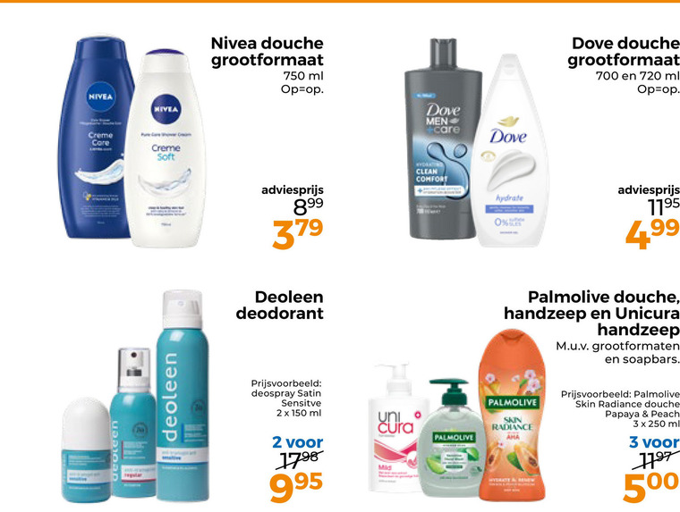 Nivea   deodorant, douchegel folder aanbieding bij  Trekpleister - details