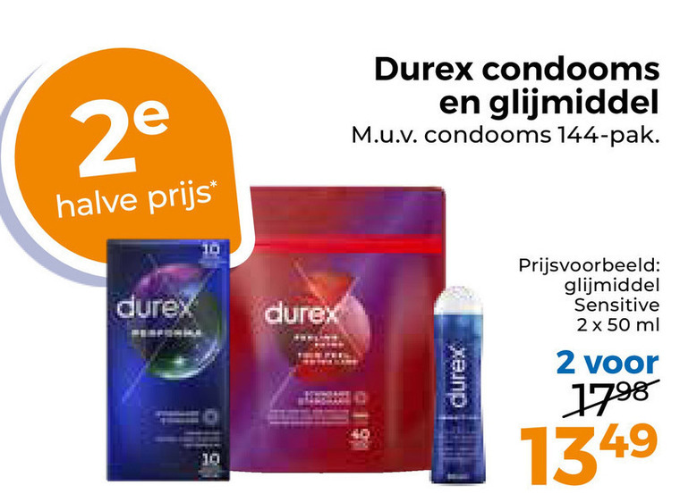 Durex   glijmiddel, condooms folder aanbieding bij  Trekpleister - details