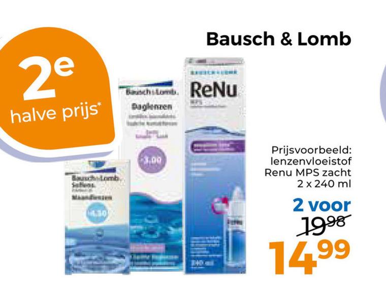 Bausch and Lomb   contactlensvloeistof folder aanbieding bij  Trekpleister - details