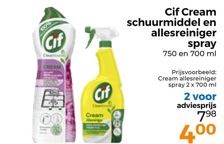 Cif   schuurmiddel, allesreiniger folder aanbieding bij  Trekpleister - details