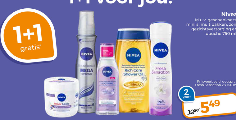 Nivea   deodorant, gezichtsverzorging folder aanbieding bij  Trekpleister - details