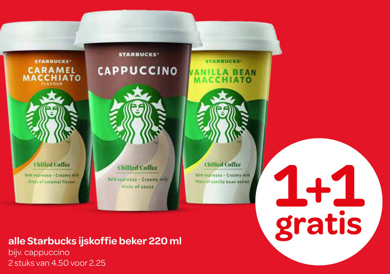 Starbucks   ijskoffie folder aanbieding bij  Spar - details