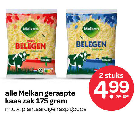 Melkan   geraspte kaas folder aanbieding bij  Spar - details