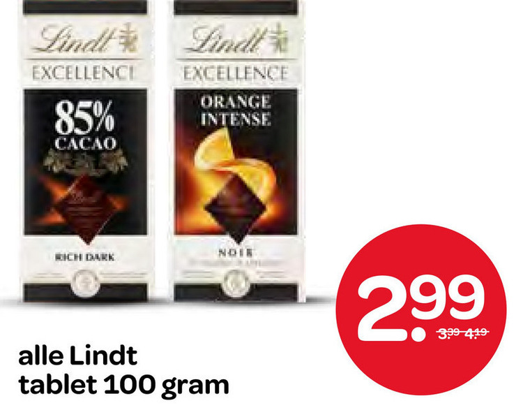 Lindt   chocolade folder aanbieding bij  Spar - details